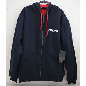 Dunbrooke Men's Sz XL Navy/Red Patriots Craftsman Thermal-Lined Full-Zip Hoodie